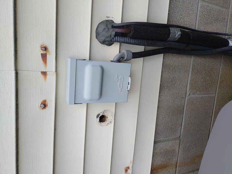 Completed comprehensive tune-up on 9-year-old air conditioning system. Inspected electrical components including dual run capacitor and associated wiring connections, verified proper wire terminations and mounting hardware integrity. Evaluated outdoor condensing unit installation, checked refrigerant line insulation condition, and confirmed disconnect box operation and exterior mounting security.