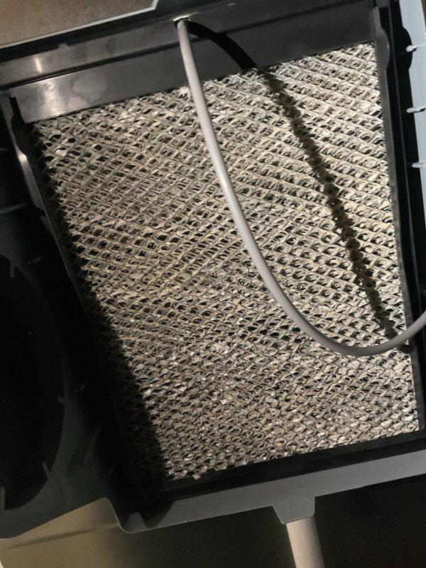 Completed scheduled MVP cooling maintenance visit on 3-year-old HVAC system. Inspected evaporator coil assembly and found unit in good operating condition with clean coil surfaces showing proper airflow pattern through diamond mesh media. Removed and inspected air filter, which showed minimal debris accumulation; reinstalled pleated filter in proper orientation within mounting bracket to ensure optimal system performance and air quality.