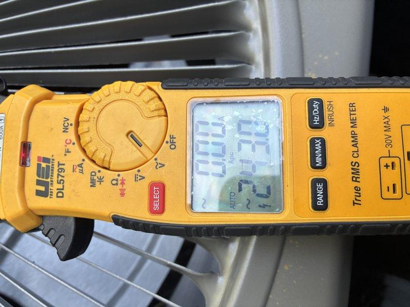 Completed preventative maintenance on MVP air conditioning system. Performed system diagnostics using digital multimeter to verify electrical readings and temperatures, confirming proper operation at 27.2°F differential. Inspected and documented Surephlow filter drier component with model 35-SSMD-D-5% to ensure refrigerant system integrity and moisture removal capability.