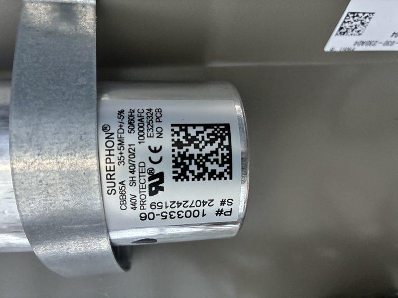 Completed preventative maintenance on MVP air conditioning system. Performed system diagnostics using digital multimeter to verify electrical readings and temperatures, confirming proper operation at 27.2°F differential. Inspected and documented Surephlow filter drier component with model 35-SSMD-D-5% to ensure refrigerant system integrity and moisture removal capability.
