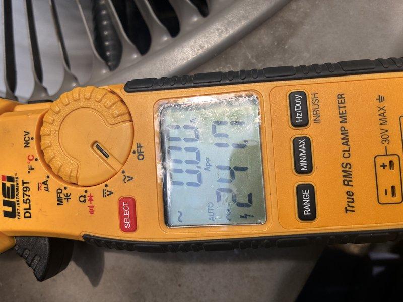 Performed routine maintenance on a 2-year-old air conditioning system. Conducted electrical diagnostics using digital multimeter to verify proper voltage and amperage readings at the disconnect switch and control panel. Inspected electrical connections, tested safety controls, and confirmed all system components operating within manufacturer specifications.