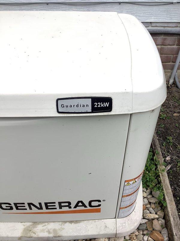 Performed routine maintenance on a Generac Guardian 22kW standby generator (Serial #3010672364). Completed oil change, replaced air filter, and checked battery fluid levels. Verified all systems operational and unit ready for reliable backup power service.
