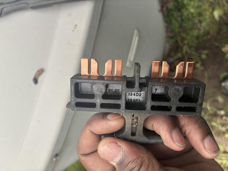 Completed routine maintenance visit on air conditioning system as part of MVP recurring service program. Performed electrical diagnostics using digital multimeter to verify proper voltage and amperage readings across system components. Inspected and tested terminal block connections, identifying worn electrical bus bar connector that required documentation for future reference. All electrical measurements were within acceptable operating parameters at time of service.