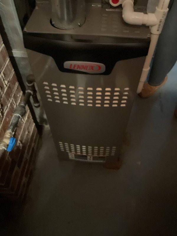 Completed MVP cooling maintenance visit on Lennox HVAC system. Performed comprehensive inspection of furnace unit, verified proper operation of all components, checked electrical connections at exterior service panel, and documented system condition with photographs. All equipment found operating within normal parameters.