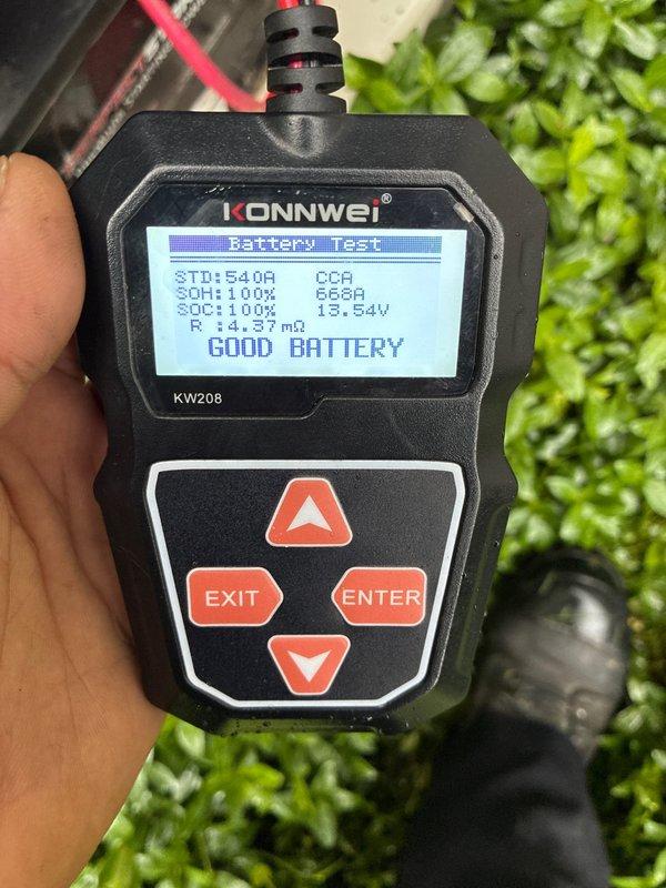 Performed routine preventive maintenance on a 33kW Generac residential backup generator. Conducted comprehensive system inspection including visual assessment of unit exterior, housing integrity, and surrounding clearances. Performed battery load test using diagnostic equipment, confirming battery health at 100% state of charge and state of health, with cranking amps measuring 668A and voltage reading 13.54V. All battery parameters tested within normal operating specifications with internal resistance at 14.37mΩ, indicating optimal battery condition for reliable generator starting capability.