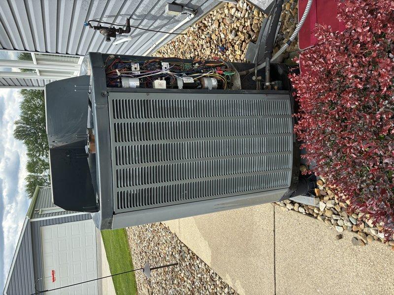 # HVAC Tune-Up Completed

Performed comprehensive tune-up on 2-year-old residential air conditioning system. During inspection, identified significant corrosion and oxidation on capacitor terminals, which could lead to premature failure if left unaddressed. Completed full system evaluation, verified electrical connections, and documented equipment condition with photographic evidence for customer records.