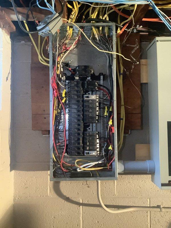 Completed scheduled maintenance on a 3-year-old Generac standby generator. Replaced heavily soiled air filter with new unit, inspected electrical panel and circuit breaker connections, and verified all wiring terminations were secure. Generator tested successfully following maintenance procedures.