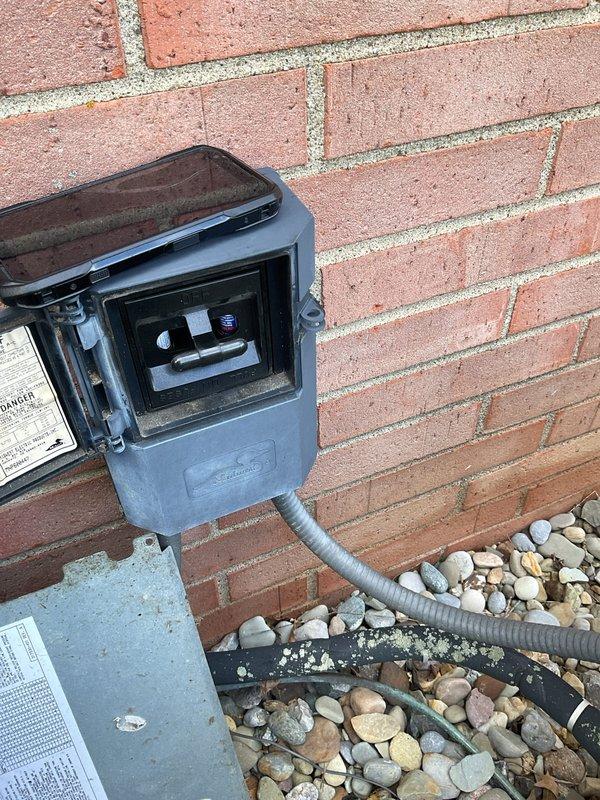 Performed preventative maintenance on 15+ year old air conditioning system. Cleaned outdoor condenser unit which had significant debris accumulation including leaves, twigs, and nesting material in the compartment; inspected electrical components including capacitor and wiring connections; verified proper operation of all system components.