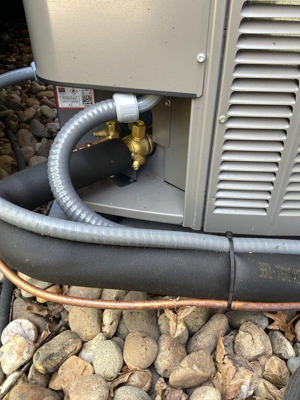 Responded to service call for recently installed split system air conditioning unit that failed initial inspection and was not providing adequate cooling to both zones. Upon arrival, performed comprehensive system evaluation of outdoor condensing unit and associated components. Identified and corrected installation deficiencies that prevented system from passing inspection. Verified proper refrigerant line connections, electrical connections, and condensate drainage. Tested system operation across both upstairs and downstairs zones, confirmed adequate airflow and temperature differential. System now operating within manufacturer specifications and cooling both zones effectively.