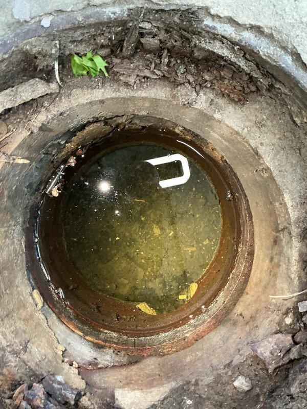 Accessed property using lockbox and contacted customer upon arrival. Inspected and cleared clogged driveway drain using rooter equipment to remove debris and restore proper drainage flow. Assessed underground drain structure which showed standing water with sediment buildup and deterioration of concrete walls. Proceeded to second floor rear bathroom to address non-functional toilet flushing mechanism. Removed and replaced defective flush valve assembly to restore proper toilet operation. Inspected basement plumbing manifold system and verified all supply valves and distribution lines were functioning correctly. All work completed successfully with drainage restored and toilet flush mechanism operating as intended.