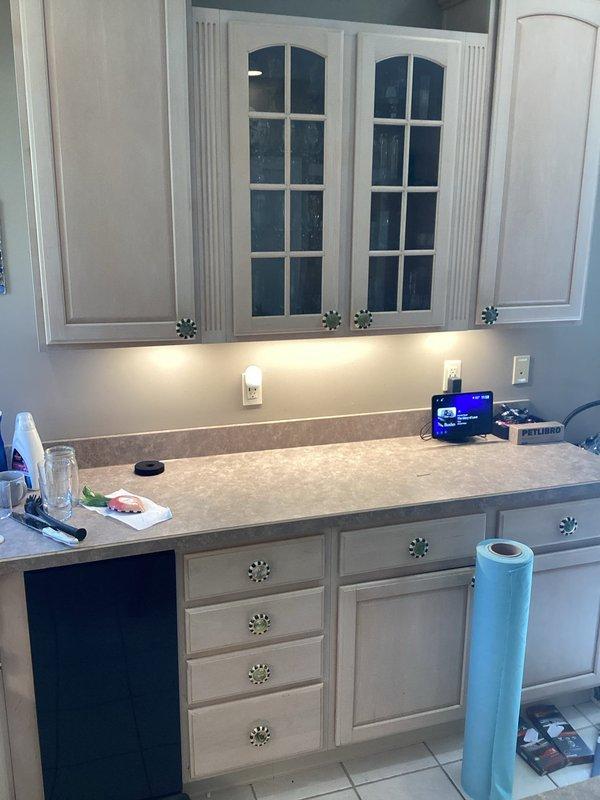 Installed new wiring to kitchen outlets located above cabinetry to create split-circuit functionality. Configured outlets to provide both switched and constant power on separate circuits, allowing half of each receptacle to be controlled by wall switch while maintaining continuous power to the other half. Required parts have been ordered and received for completion of installation.