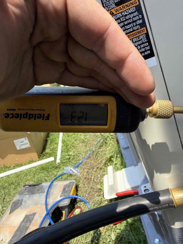 Completed installation of single-head mini split system. Installed outdoor condensing unit with proper electrical disconnect and fuse protection rated at 15A, made refrigerant line connections, and verified system pressures at 132 PSI during startup and commissioning. All components tested and operating within manufacturer specifications.