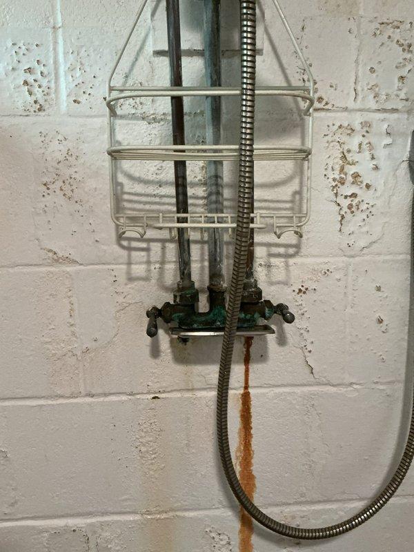 Responded to multiple plumbing issues in a 1964 single-family residence. Addressed leaking shower head and possible mixer/diverter malfunction in main bathroom, which exhibited significant rust staining on surrounding wall surfaces and corrosion on mounting hardware. Inspected and serviced Moen kitchen sink faucet requiring seal replacement, noting typical wear patterns on stainless steel basin. Evaluated basement shower handles for seal replacement or adjustment to eliminate leaks. Documented all fixtures with photographs for service records. All work completed without access restrictions or safety concerns.
