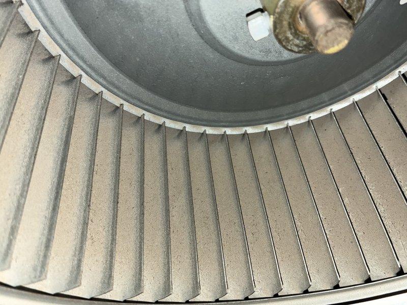 Completed scheduled maintenance on 9-year-old air conditioning system under MVP agreement. Performed comprehensive inspection of indoor air handler components including blower wheel assembly, which showed clean operational condition with properly aligned blades and intact motor mounting. Verified attic-mounted unit accessibility, inspected air filtration system, and confirmed all mechanical components functioning within normal parameters. System operational and ready for cooling season.
