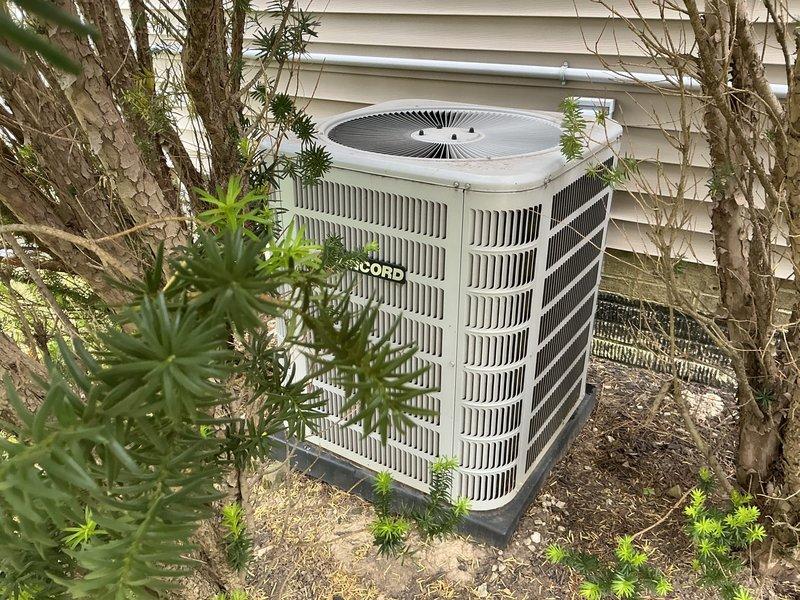 Responded to no cooling complaint on 9-year-old Concord system. Performed diagnostic evaluation and leak search on refrigerant circuit, confirming system was completely depleted with no refrigerant charge remaining. Documented existing equipment condition including outdoor condensing unit and indoor air handler with proper insulation wrapping and condensate drainage configuration. Provided comprehensive replacement estimates for new HVAC system due to age of equipment and extent of refrigerant loss making repair economically unfavorable.