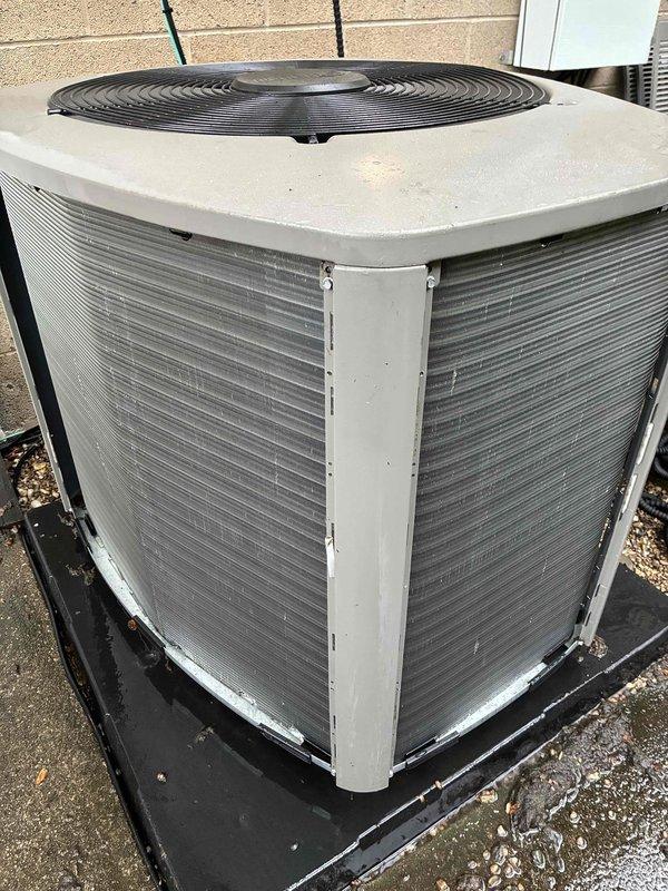 Performed scheduled maintenance visit on 2-year-old Lennox air conditioning system for MVP customer. Conducted comprehensive inspection of outdoor condenser unit, checked electrical connections and voltage readings using multimeter, verified proper operation of condenser fan and compressor. Unit found to be in good working condition with normal weathering for age. Based on system age and previous service history, recommended customer consider renewal or extended service agreement to maintain optimal performance and coverage.
