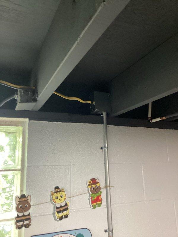 Installed new electrical circuit from interior of residence to exterior weatherproof box, including new GFCI receptacle and switch. Ran wire through basement area to backyard location on wooden post, ensuring proper protection and code compliance for outdoor installation.