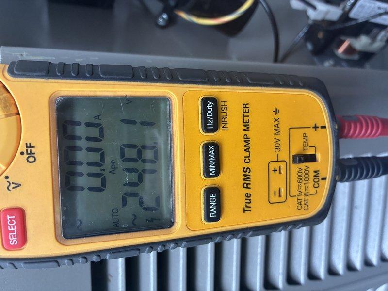 Completed AC maintenance visit for MVP customer. Performed system diagnostics using digital multimeter to verify electrical readings and operational parameters. Inspected AprilAire humidifier unit as requested, evaluating current water panel condition and confirmed customer interest in replacement with AprilAire #35 water panel per previous technician recommendation. Examined condenser coil fins, noting minor dust accumulation but overall intact condition with no damage or deformation observed.