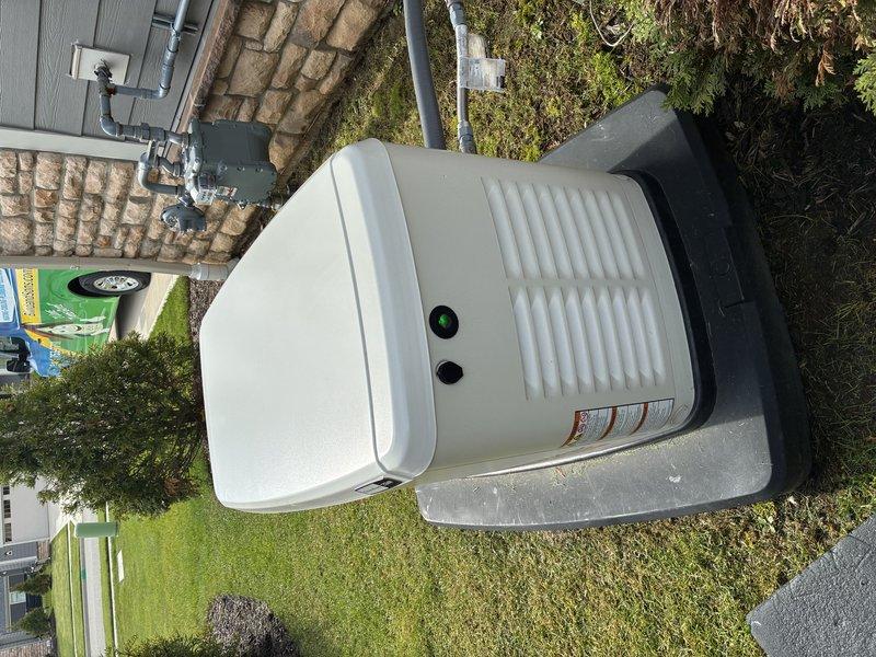 Completed scheduled preventive maintenance on a one-year-old Generac standby generator installed on residential property. Performed comprehensive inspection of generator unit, verified proper operation of all components, checked electrical connections at transfer switch and main panel, and confirmed fuel supply connections. Unit found to be in excellent operating condition with all systems functioning within manufacturer specifications.