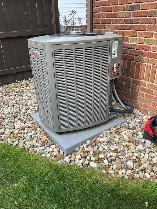 # HVAC Maintenance - Cooling

Performed scheduled routine maintenance on a three-year-old residential air conditioning system. Inspected outdoor condenser unit, verified proper operation of all components, and cleaned accumulated dirt and debris from exterior surfaces and protective covering. Unit operating within normal parameters upon completion of service.