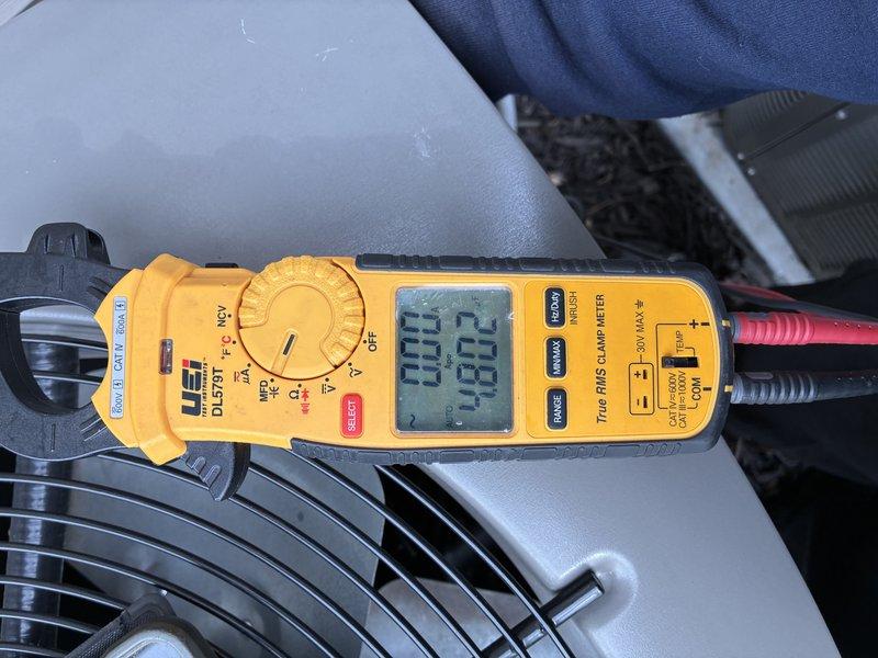 Completed cooling maintenance on two HVAC units for MVP customer. Performed comprehensive system inspections including electrical measurements using clamp meter to verify proper amperage draws and voltage readings on both condensing units. All components tested within normal operating parameters. Systems operating efficiently with no issues found.