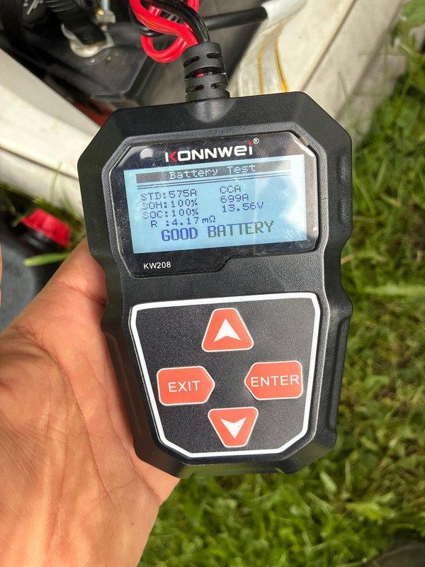 Completed routine maintenance on 4-year-old Generac generator for first-time customer. Performed comprehensive battery testing using digital diagnostic equipment, confirming battery health at 100% state of charge with 13.56V output and 699A cold cranking amps. Inspected DuraLast battery terminals and connections, verified proper cable attachment and terminal integrity. All systems tested within normal operating parameters, generator confirmed operational and ready for service.