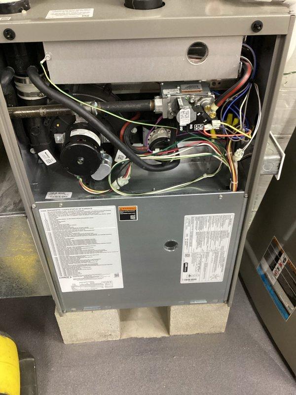 Responded to service call for furnace blower motor running continuously. Upon inspection, diagnosed faulty blower control relay causing blower to remain energized regardless of thermostat call. Replaced defective relay and verified proper system operation through multiple heating cycles. Installed new air filter and confirmed blower now cycles on and off correctly with thermostat demand.