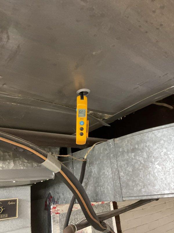 Completed scheduled cooling maintenance on 3-year-old system. Performed comprehensive inspection of HVAC unit including temperature and airflow measurements using calibrated digital instruments. Replaced dirty air filter showing significant dust accumulation and discoloration. Inspected ductwork, copper refrigerant lines, and mechanical components in utility space. All system components operating within normal parameters following routine maintenance procedures.