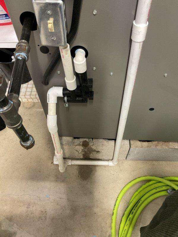 Completed scheduled air conditioning maintenance visit. Performed comprehensive system inspection including visual examination of mechanical components, condensate drainage system, and ductwork. Measured and recorded system operating parameters using digital testing equipment, with supply air temperature reading at 50°F indicating proper cooling performance. All components found operating within normal specifications.