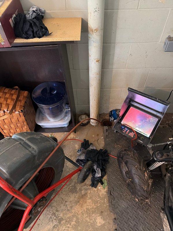 Removed basement toilet and performed camera inspection of the sewer line to assess drainage conditions. Video inspection revealed line integrity at 60 feet with no obstructions requiring immediate intervention, confirming proper flow capacity throughout the inspected section.