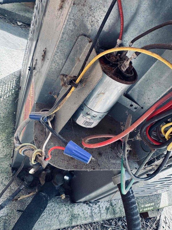 Responded to emergency service call to relocate outdoor A/C unit due to gas line excavation work. Successfully disconnected and repositioned condensing unit to accommodate utility contractor access while maintaining proper clearances and electrical connections. Inspected internal components including capacitor and wiring during relocation, noting age-related wear on equipment but all connections remain functional and secure for continued operation.