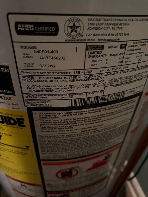 Responded to service call for H-S Craftmaster tanked water heater (Model N40S91-403) with non-functioning pilot light and igniter assembly. Upon initial inspection, diagnosed faulty igniter component preventing flame ignition. Ordered replacement parts, which arrived and were staged for second appointment. Returned to property, installed new igniter assembly, tested pilot light operation, and verified proper burner ignition sequence. Confirmed water heater restored to full operational status with adequate hot water production.