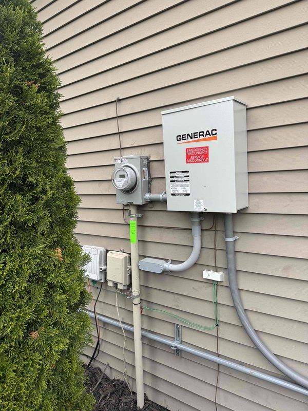 Completed warranty replacement of underground meter base at residential property. Coordinated utility disconnect for safe service upgrade, utilizing truck stock materials including meter enclosure, bus bars, terminal blocks, and associated hardware. Installed new meter base assembly with proper wire terminations to red bus bars, secured all electrical connections, and ensured proper integration with existing Generac backup power system and service conduits. All work performed in accordance with NEC standards and utility requirements.