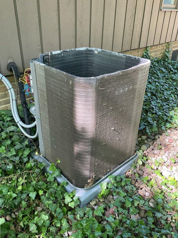 Completed routine maintenance inspection on three-year-old air conditioning system. Identified and replaced failed 30-amp dual-element time-delay fuse in outdoor condenser unit disconnect, restoring power to the system. Inspected condenser unit exterior, refrigerant line insulation, and mounting pad; all components found in satisfactory condition with normal operational wear.