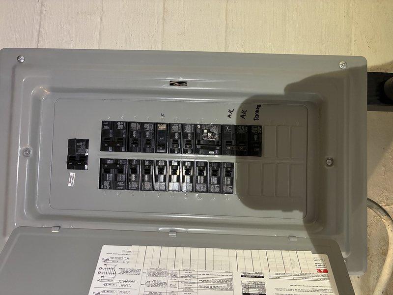 Responded to warranty call for GFCI breaker tripping on steam shower circuit. Inspected electrical panel and identified breaker repeatedly tripping, potentially related to recent plumbing work in the area. Evaluated circuit integrity, verified proper GFCI breaker operation, and documented panel configuration and basement utility room conditions where steam shower equipment is located.