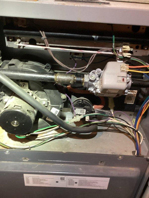 Completed recurring maintenance service on two 8-year-old residential HVAC systems. Performed comprehensive inspection of furnace unit, including visual examination of heat exchanger, blower motor assembly, electrical connections, and capacitor. Verified proper operation of all internal components, checked wire connections and terminals for secure fastening, and inspected condensate drainage system and PVC venting. All systems found operating within normal parameters with no immediate service needs identified.