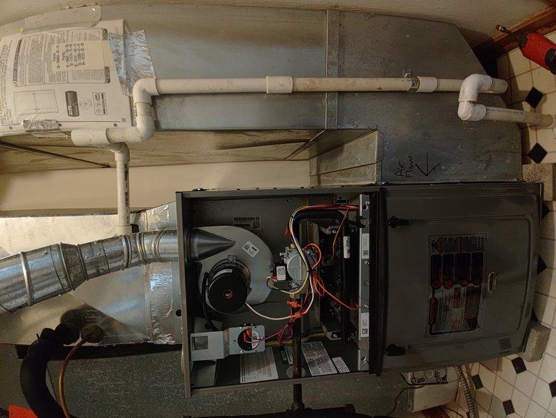 Completed comprehensive AC tune-up on 11-year-old system, including inspection of evaporator coil using thermal imaging camera to verify proper heat transfer and identify any potential airflow restrictions. Performed standard maintenance procedures on air handler unit, inspected blower motor assembly and electrical connections, and verified all mechanical components are operating within manufacturer specifications.