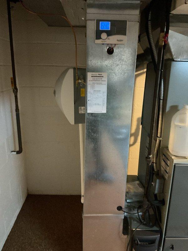 Completed yearly air conditioner maintenance on Trane HVAC system. Performed comprehensive inspection of indoor unit including filter check, blower assembly examination, condensate drain verification, and electrical connections testing. All components found operating within manufacturer specifications with no deficiencies noted.