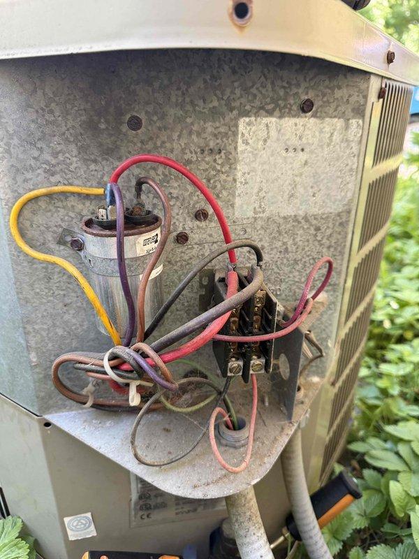 Completed scheduled MVP cooling maintenance visit on residential HVAC system. Performed comprehensive inspection of outdoor condensing unit, examining electrical components including capacitor, contactor, and associated wiring connections. Inspected indoor Trane furnace unit and verified proper operation of air handling equipment. All components found operating within normal parameters; system ready for continued cooling season operation.