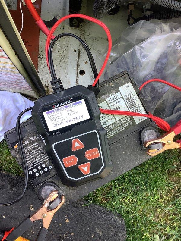 Performed scheduled maintenance on a 2-year-old Generac residential backup generator. Conducted comprehensive battery load test using digital analyzer, which confirmed battery in good operating condition with acceptable voltage and cranking capacity. Inspected generator unit, electrical connections, and conduit routing along exterior wall, verifying all components functioning properly with no issues identified.