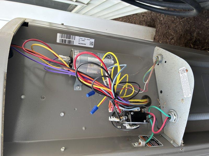 Completed scheduled MVP cooling maintenance visit on 3-year-old system. Performed comprehensive inspection of electrical control panel, verified all wire connections secure, tested capacitor functionality and contactor operation. All components operating within normal parameters, no issues found.