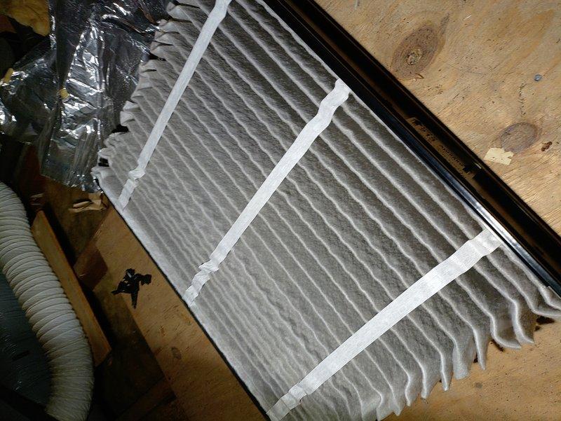 Completed routine MVP cooling maintenance visit on residential air conditioning system. Inspected and evaluated air filter condition, finding moderate dust and particulate accumulation on pleated media; filter showed normal usage patterns with structural integrity maintained. Performed exterior condenser unit inspection, verifying proper installation, clearances, and refrigerant line connections. All system components operational and functioning within normal parameters.