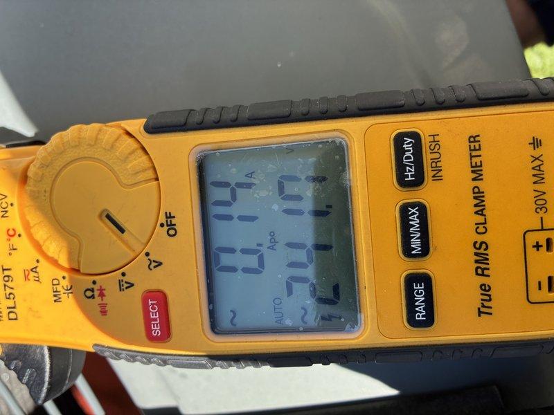 Completed comprehensive MVP air conditioning maintenance service. Performed system diagnostics and electrical measurements using digital multimeter to verify proper voltage, amperage, and overall system performance. All electrical components tested within manufacturer specifications, ensuring optimal cooling system operation and reliability.