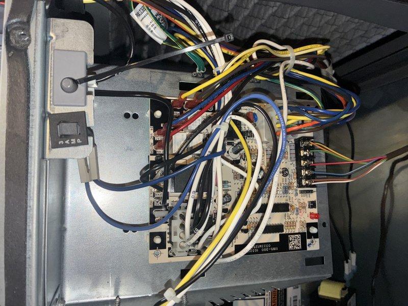 Completed scheduled MVP cooling maintenance visit on 5-year-old air conditioning system. Performed comprehensive inspection of HVAC unit including examination of control board, electrical connections, and wiring configuration within furnace compartment. Verified proper termination of all electrical components and connections to control board. Inspected air filtration system and documented filter condition showing moderate dust accumulation consistent with normal operation. All electrical components, terminal blocks, and wiring connections found secure and functioning within normal parameters.