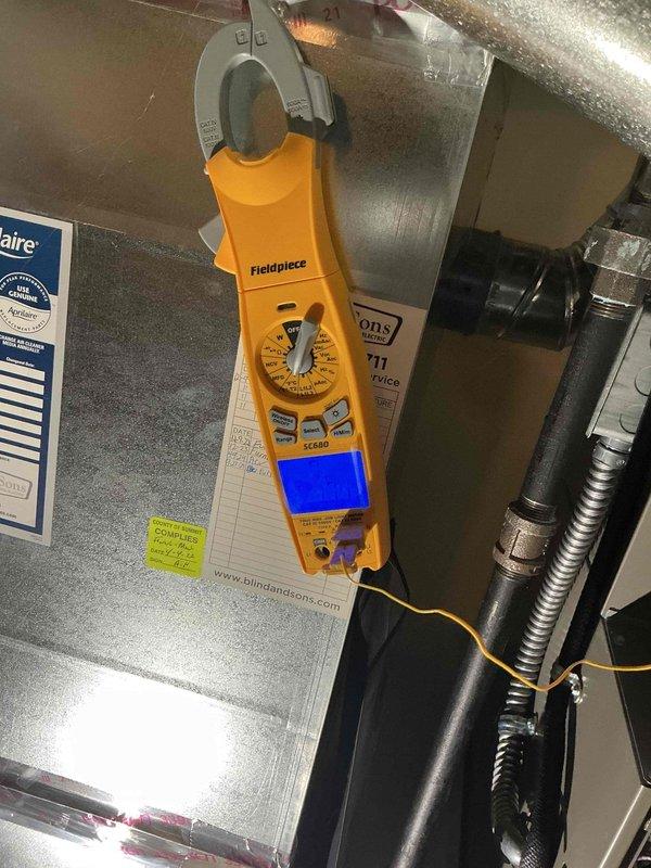 Performed comprehensive cooling maintenance on a five-year-old air conditioning system. Conducted complete system diagnostics using clamp meter to verify electrical performance and amperage draws on the outdoor condensing unit. Inspected all electrical connections, wiring, and capacitor within the outdoor unit's electrical panel. Verified proper operation of all components, checked refrigerant pressures, and ensured system is operating within manufacturer specifications for the upcoming cooling season.