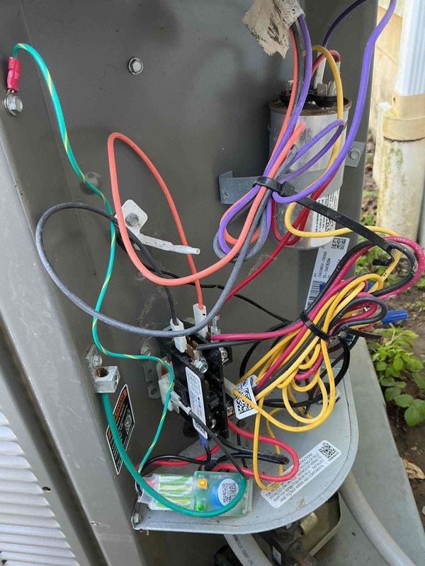 Performed comprehensive cooling maintenance on a five-year-old air conditioning system. Conducted complete system diagnostics using clamp meter to verify electrical performance and amperage draws on the outdoor condensing unit. Inspected all electrical connections, wiring, and capacitor within the outdoor unit's electrical panel. Verified proper operation of all components, checked refrigerant pressures, and ensured system is operating within manufacturer specifications for the upcoming cooling season.