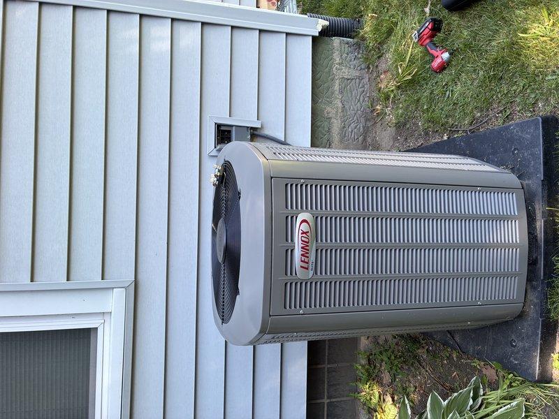 # HVAC Maintenance - Cooling

Completed routine preventive maintenance on a 2-year-old Lennox residential air conditioning system. Performed comprehensive inspection of outdoor condensing unit, verified proper operation of condenser fan motor, and checked refrigerant line connections at exterior wall penetration. Inspected and serviced air handler filtration system, ensuring proper filter installation and airflow through multiple filter media layers. All components found operating within normal parameters with no deficiencies noted.