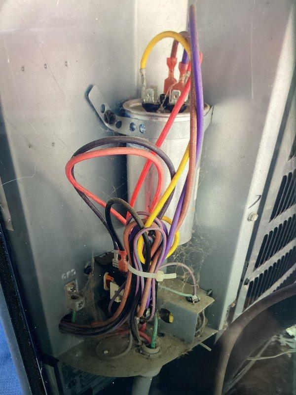 Completed MVP cooling maintenance visit on HVAC system. Performed standard preventative maintenance inspection, documenting electrical connections, capacitor, control board wiring, and blower assembly. Customer requested quote for thermostat installation, which will be provided separately.