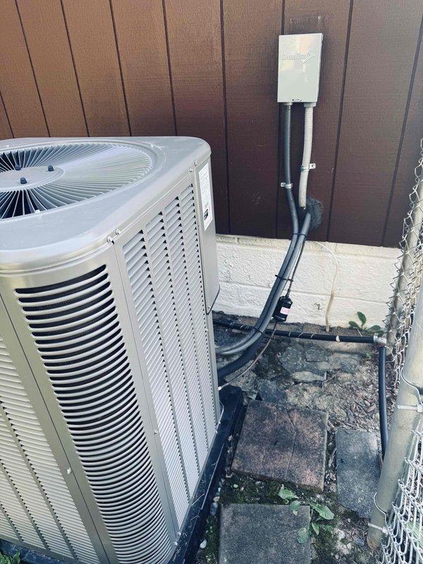 Responded to service call for air conditioning unit running continuously without cycling off, resulting in overcooling of residence. System approximately one year old. Upon arrival, performed diagnostic evaluation of outdoor condensing unit and associated electrical components. Removed access panel and inspected contactor, capacitor, and control wiring for proper operation and connections. Verified all electrical connections at contactor relay were secure and tested capacitor functionality. Assessed thermostat communication and control circuit operation to determine cause of continuous compressor operation. Identified and resolved issue preventing system from responding to thermostat call for cooling termination. Restored normal cycling operation with proper temperature control. System tested and verified cycling on and off appropriately per thermostat settings.