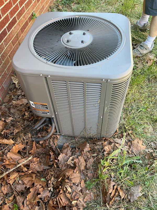 Responded to no cooling complaint on residential air conditioning system. Upon inspection, found blown fuses in outdoor disconnect. Replaced defective fuses and restored power to condenser unit, returning system to normal cooling operation.
